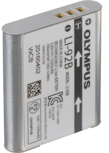 Olympus LI-92B Rechargeable Lithium-Ion Battery (3.6V, 1350mAh)
