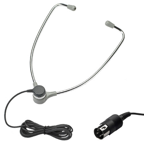 VEC AL-60-N Aluminum Hinged-Stetho Headset with 5ft. Cord and Round DIN Plug Compatible with Philips/Norelco Models
