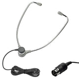 VEC AL-60-N Aluminum Hinged-Stetho Headset with 5ft. Cord and Round DIN Plug Compatible with Philips/Norelco Models