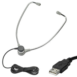 VEC AL-60-USB Aluminum Hinged-Stetho Headset with 5ft. Cord and USB Plug