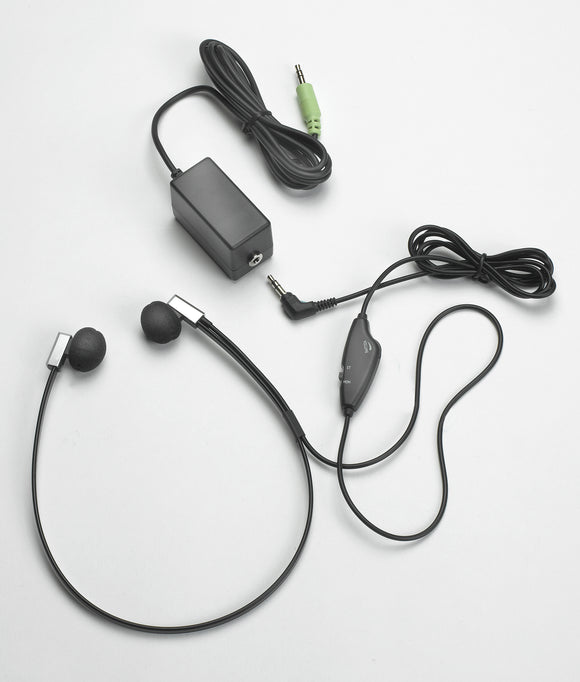 VEC-FlexFone FLX-10 3.5mm Deluxe Twin Speaker Lightweight Headset with Volume control, Stereo/Mono Switch and 5 ft. Stereo Cord Extender Included