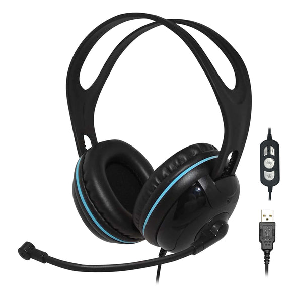 Andrea NC-455VM USB Over-Ear Stereo USB Headset with In-line Volume and Mute Controls